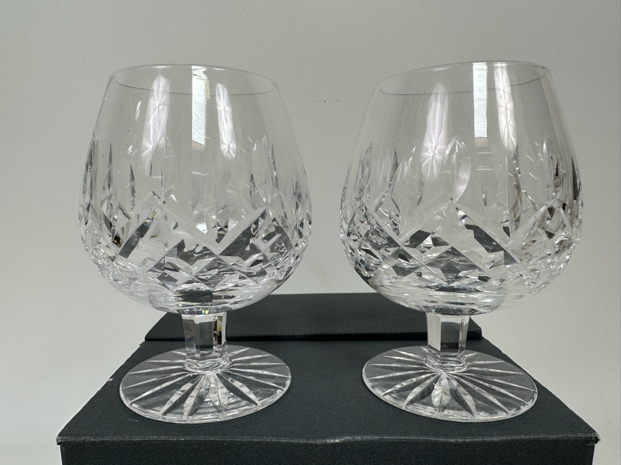 Waterford Crystal Lismore Brandy Balloon Glasses, Set Of Four With Box [Photo 6]