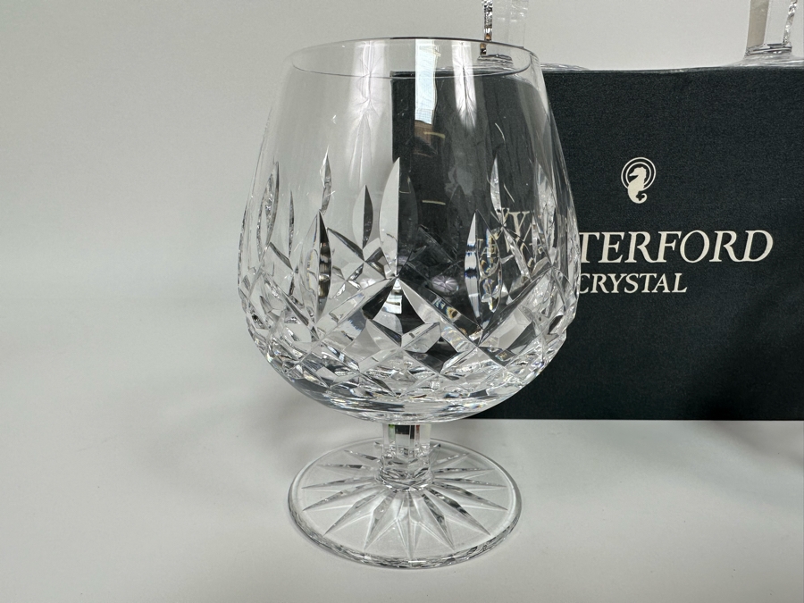 Waterford Crystal Lismore Brandy Balloon Glasses, Set Of Four With Box [Photo 4]