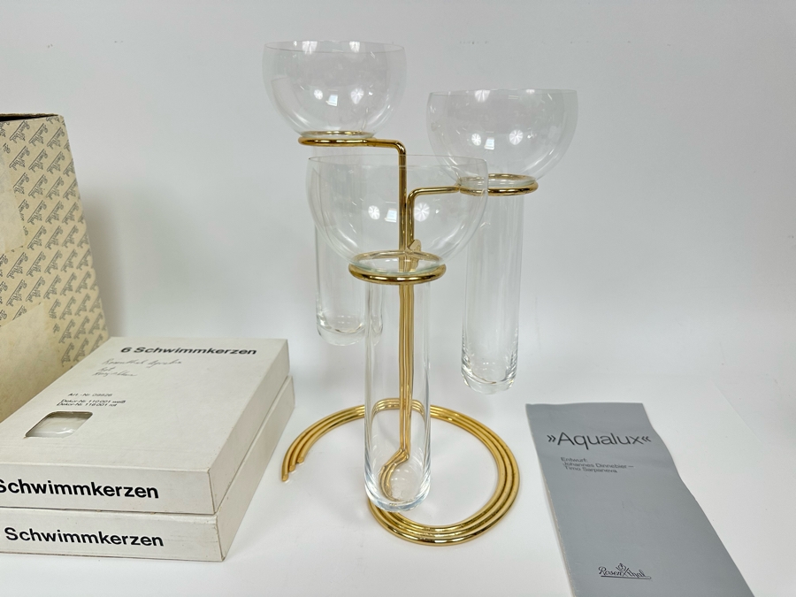 Rosenthal Aqualux Asymetrisch 3-Piece Candle Holder Designed By Johannes Dinnebier / Timo Sarpaneva With Box [Photo 3]