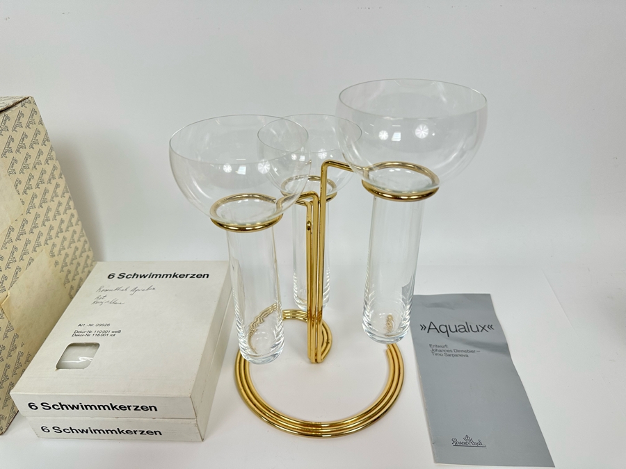 Rosenthal Aqualux Asymetrisch 3-Piece Candle Holder Designed By Johannes Dinnebier / Timo Sarpaneva With Box [Photo 2]