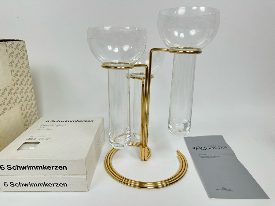 Rosenthal Aqualux Asymetrisch 3-Piece Candle Holder Designed By Johannes Dinnebier / Timo Sarpaneva With Box