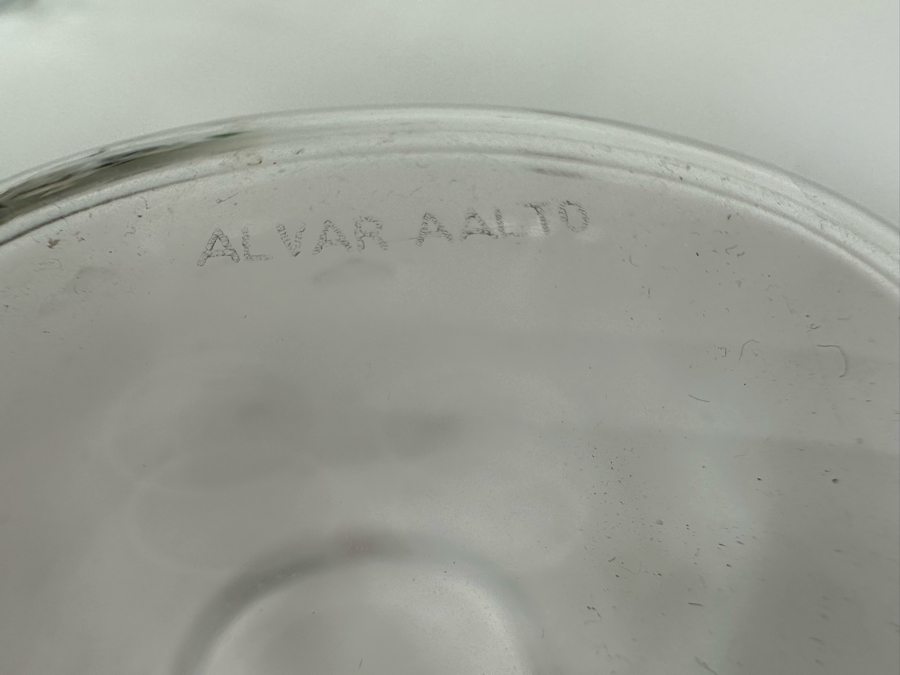 Alvar Aalto Organic Clear Glass Vase Finnish Design Savoy Vase Mouthblown For Iittala 8W X 6H [Photo 11]