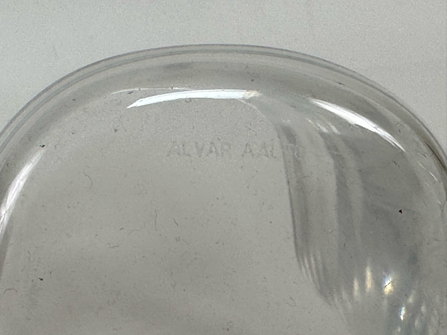 Alvar Aalto Organic Clear Glass Vase Finnish Design Savoy Vase Mouthblown For Iittala 8W X 6H [Photo 8]