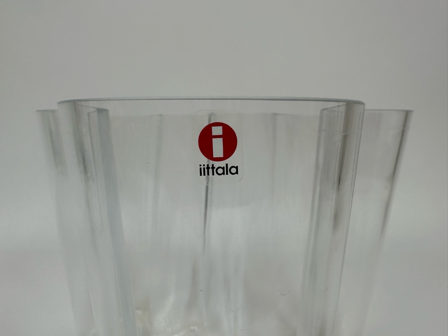 Alvar Aalto Organic Clear Glass Vase Finnish Design Savoy Vase Mouthblown For Iittala 8W X 6H [Photo 6]