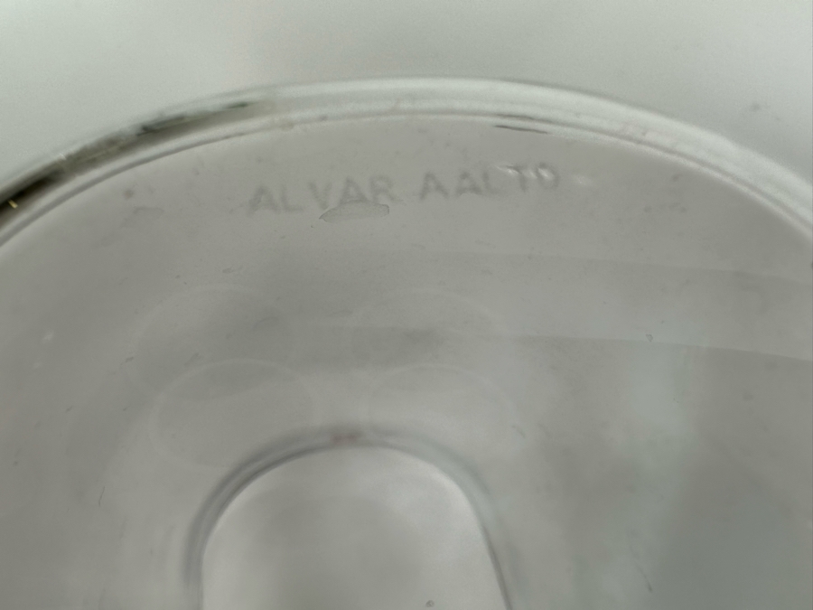 Alvar Aalto Organic Clear Glass Vase Finnish Design Savoy Vase Mouthblown For Iittala 8W X 6H [Photo 10]