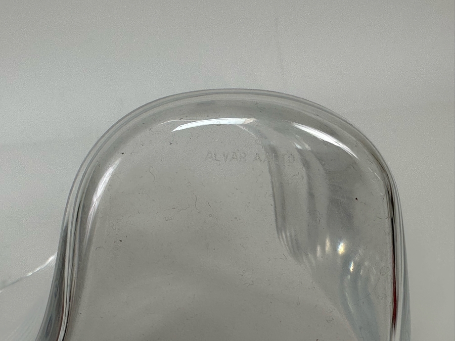 Alvar Aalto Organic Clear Glass Vase Finnish Design Savoy Vase Mouthblown For Iittala 8W X 6H [Photo 9]