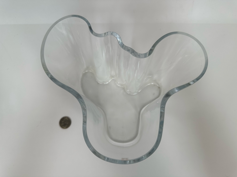 Alvar Aalto Organic Clear Glass Vase Finnish Design Savoy Vase Mouthblown For Iittala 8W X 6H [Photo 7]