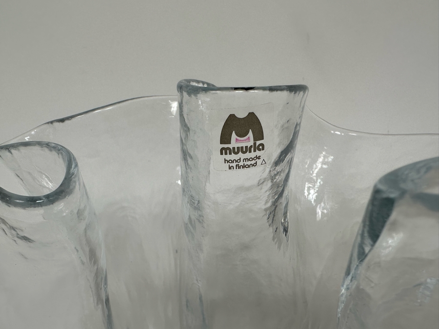 Muurla Vase Hand Made In Finland Freeform Handkerchief Design 7W X 6H [Photo 6]