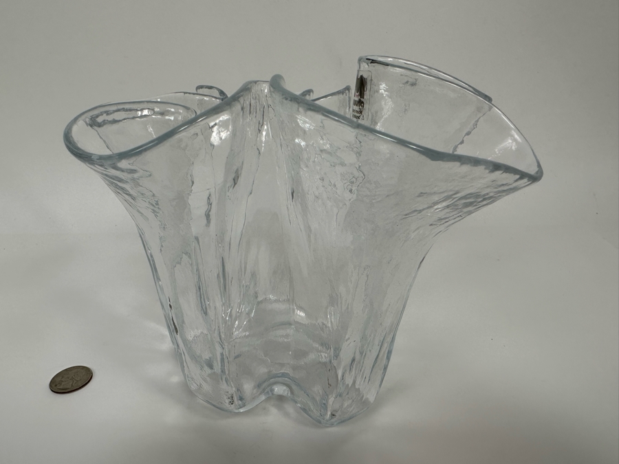 Muurla Vase Hand Made In Finland Freeform Handkerchief Design 7W X 6H [Photo 8]