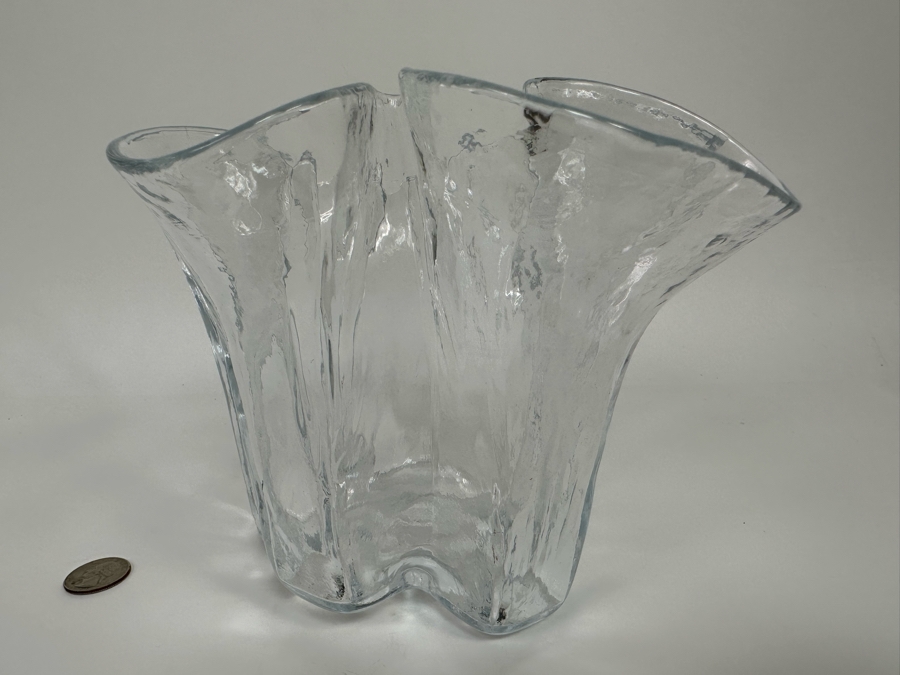 Muurla Vase Hand Made In Finland Freeform Handkerchief Design 7W X 6H [Photo 7]