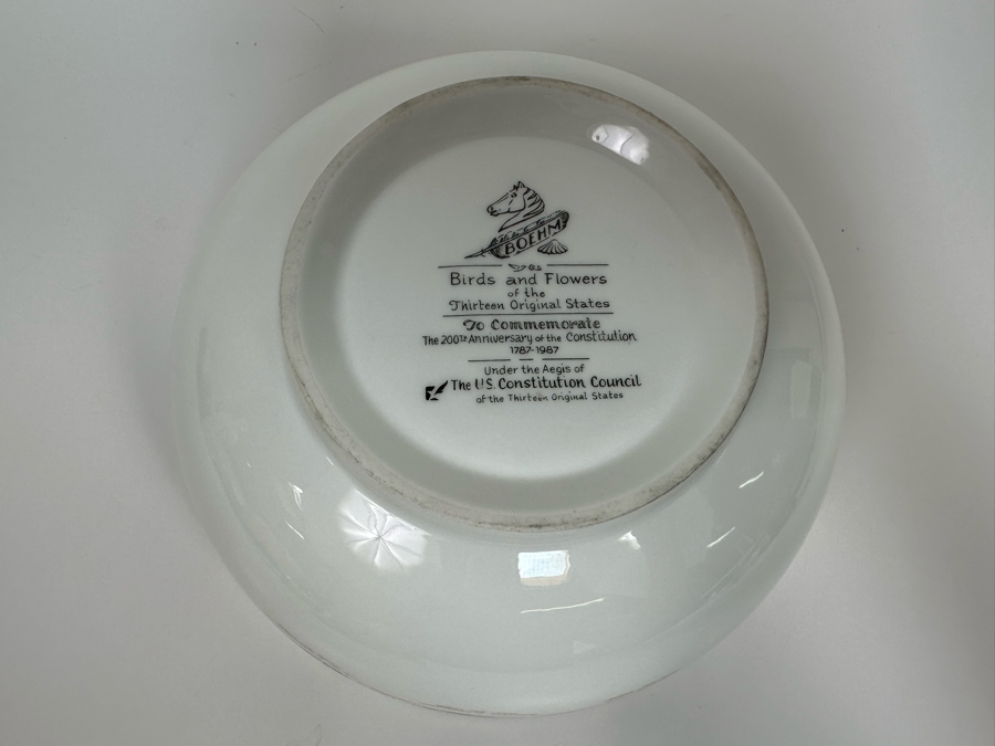 Boehm Birds And Flowers Of The Thirteen Original States Bowl 8R X 3.5H [Photo 3]