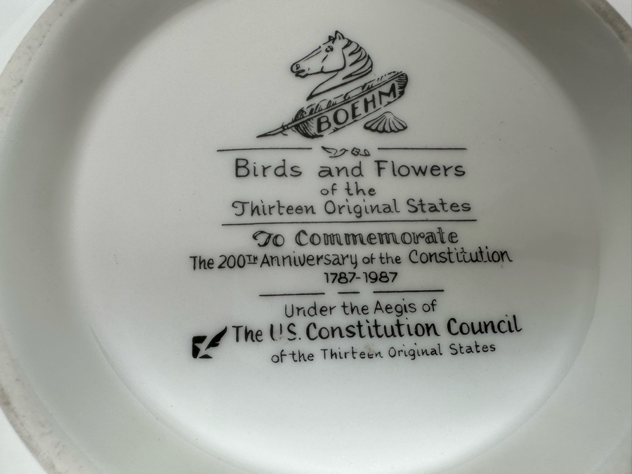 Boehm Birds And Flowers Of The Thirteen Original States Bowl 8R X 3.5H [Photo 4]