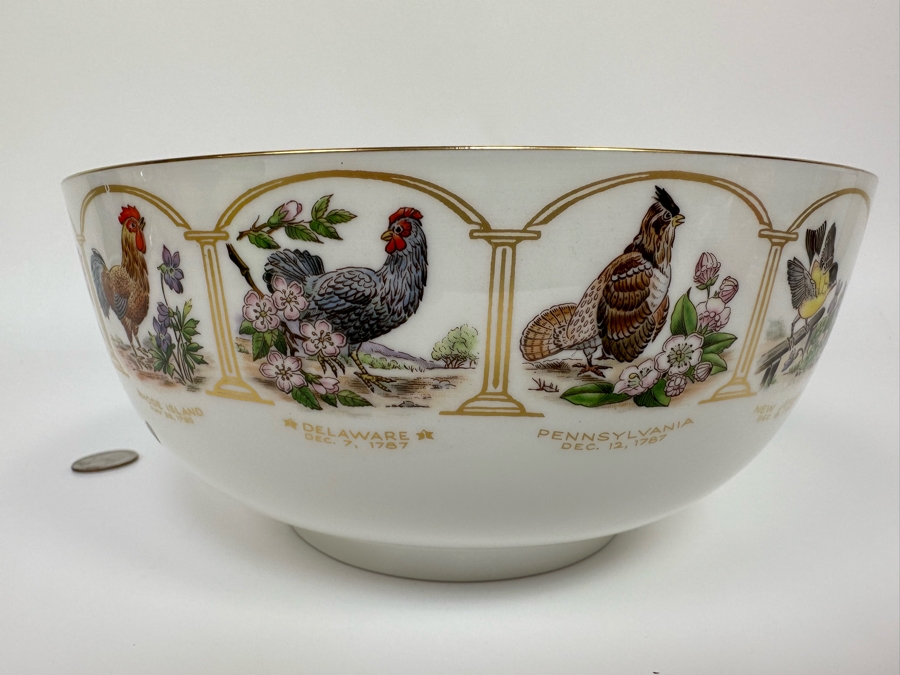 Boehm Birds And Flowers Of The Thirteen Original States Bowl 8R X 3.5H [Photo 10]