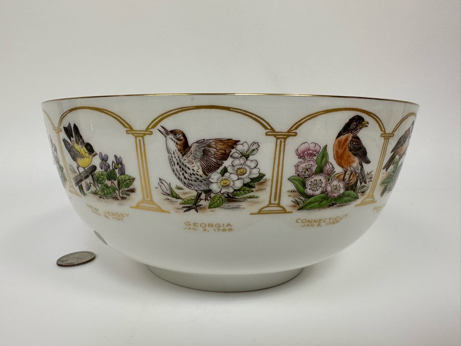 Boehm Birds And Flowers Of The Thirteen Original States Bowl 8R X 3.5H [Photo 6]