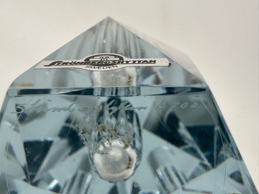 Strombergshyttan Large Faceted Vase Made In Sweden 4.5W X 8.5H Retails $1,200 [Photo 18]