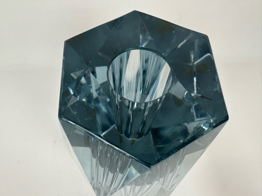 Strombergshyttan Large Faceted Vase Made In Sweden 4.5W X 8.5H Retails $1,200 [Photo 11]