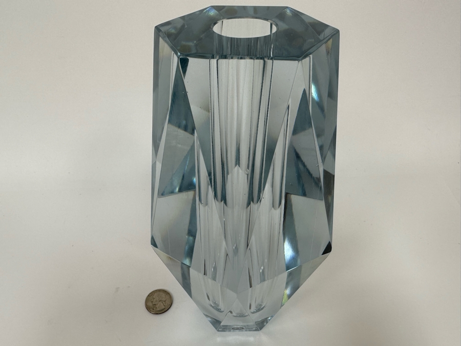 Strombergshyttan Large Faceted Vase Made In Sweden 4.5W X 8.5H Retails $1,200 [Photo 6]