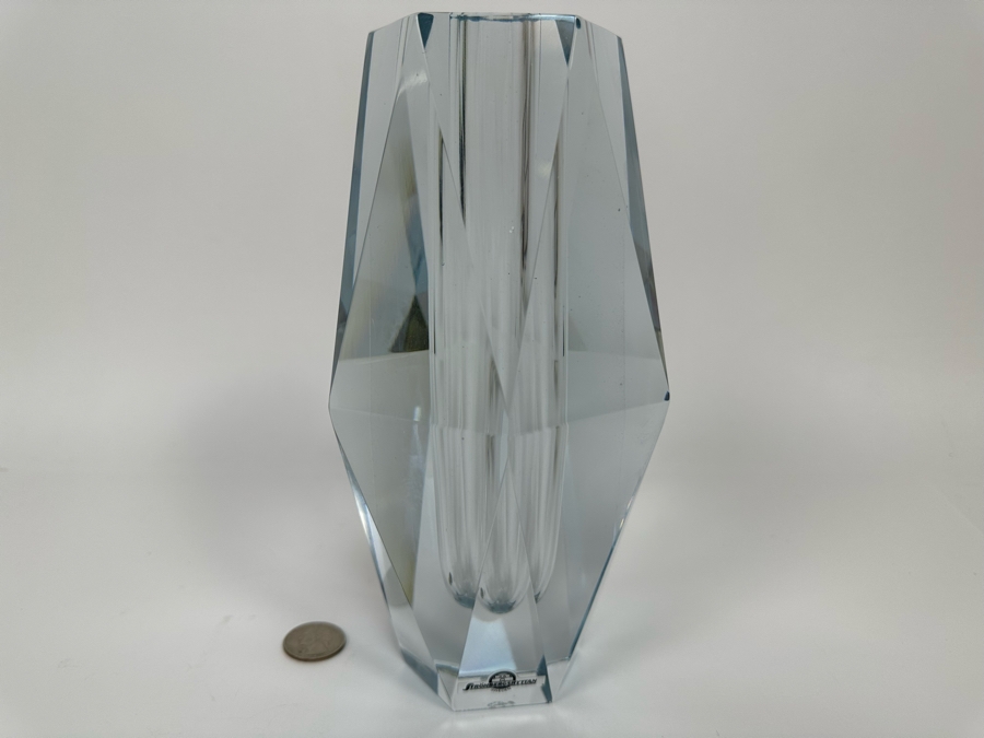 Strombergshyttan Large Faceted Vase Made In Sweden 4.5W X 8.5H Retails $1,200 [Photo 8]