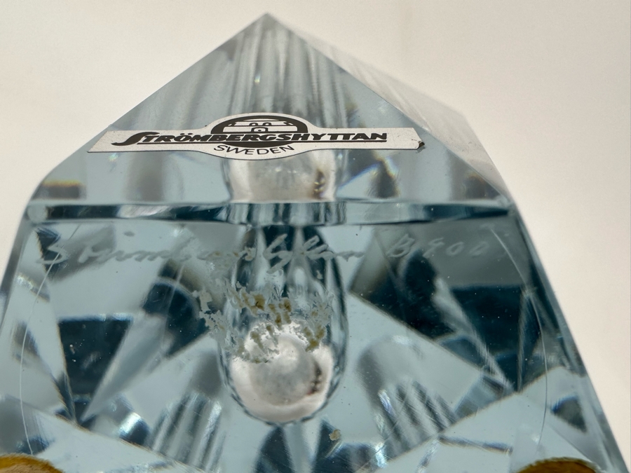 Strombergshyttan Large Faceted Vase Made In Sweden 4.5W X 8.5H Retails $1,200 [Photo 19]