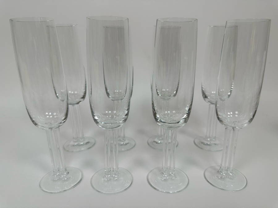 Eight Rosenthal Studio-Line Cupola Crystal Fluted Champagne Double Stem ...