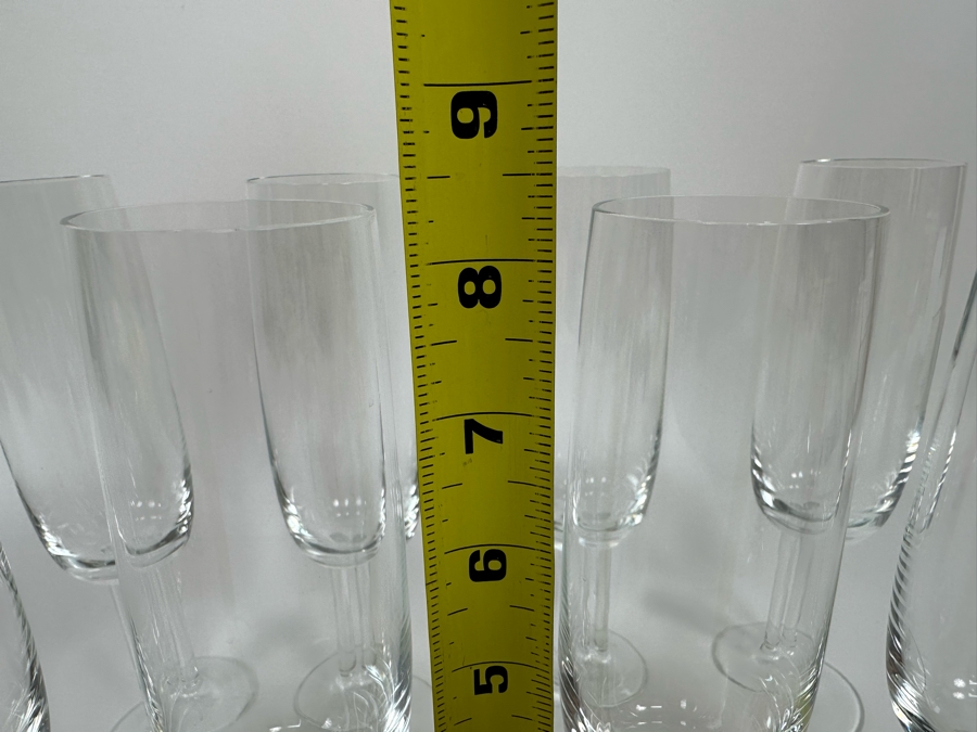 Eight Rosenthal Studio-Line Cupola Crystal Fluted Champagne Double Stem Stemware Glasses 8.5H Replacements Value $400 [Photo 6]