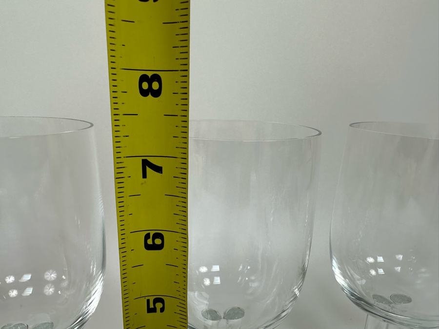 Four Rosenthal Studio-Line Cupola Crystal White Wine Double Stem Stemware Glasses 7 1/4H With Original Box Replacements Value $360 [Photo 8]