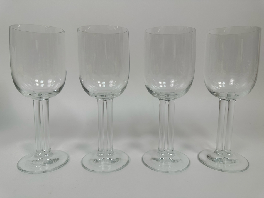 Four Rosenthal Studio-Line Cupola Crystal White Wine Double Stem ...