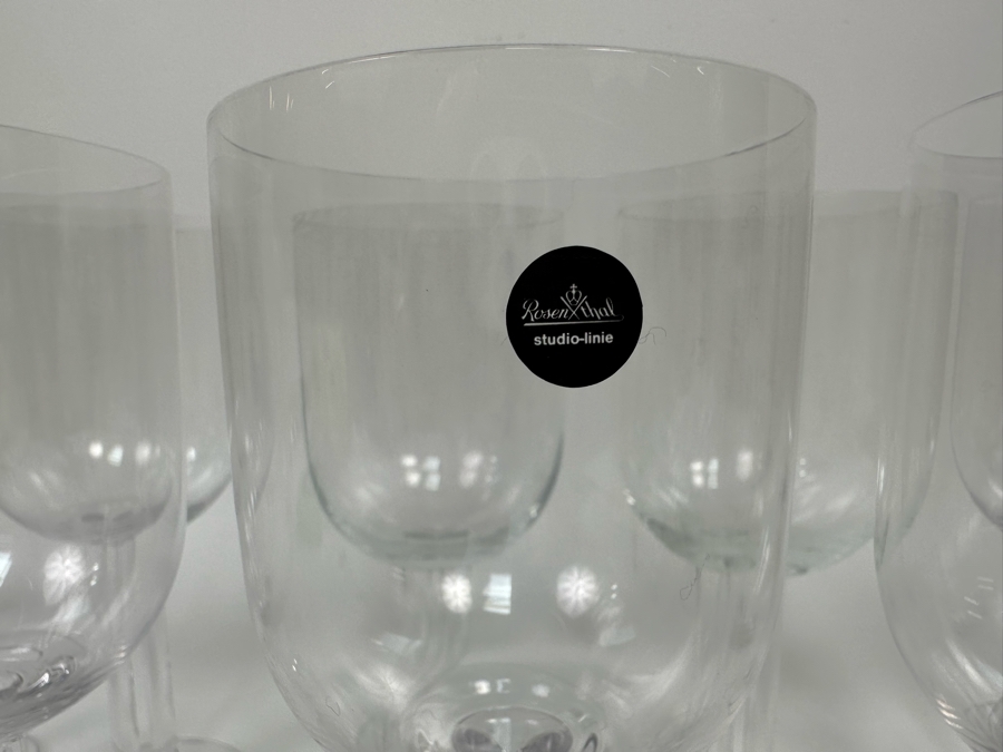 Nine Rosenthal Studio-Line Cupola Crystal Water Goblets Double Stem Stemware Glasses 7 3/4H (Three Are New With Tags) With Original Boxes Replacements Value $720 [Photo 6]
