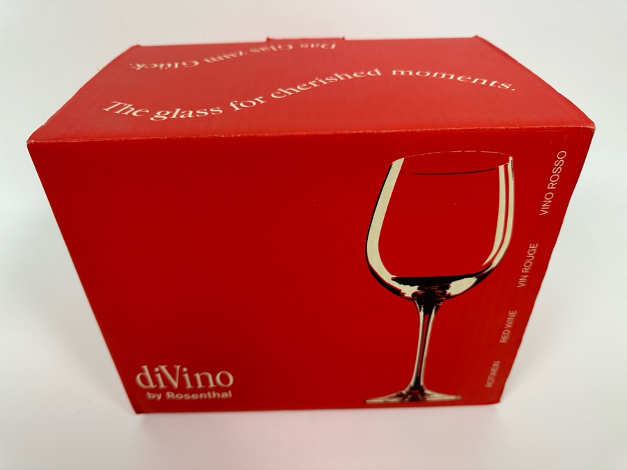 Four Rosenthal Studio-Line Cupola Crystal White Wine Double Stem Stemware Glasses New With Tags 7 1/4H With Original Box Replacements Value $360 [Photo 6]