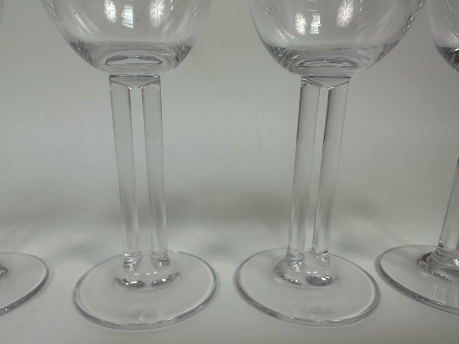 Four Rosenthal Studio-Line Cupola Crystal White Wine Double Stem Stemware Glasses New With Tags 7 1/4H With Original Box Replacements Value $360 [Photo 4]