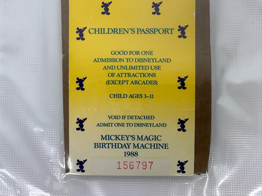 Unused Disneyland Ticket Sixty Years Mickey's Magic Birthday Machine 1988  [Photo 5]
