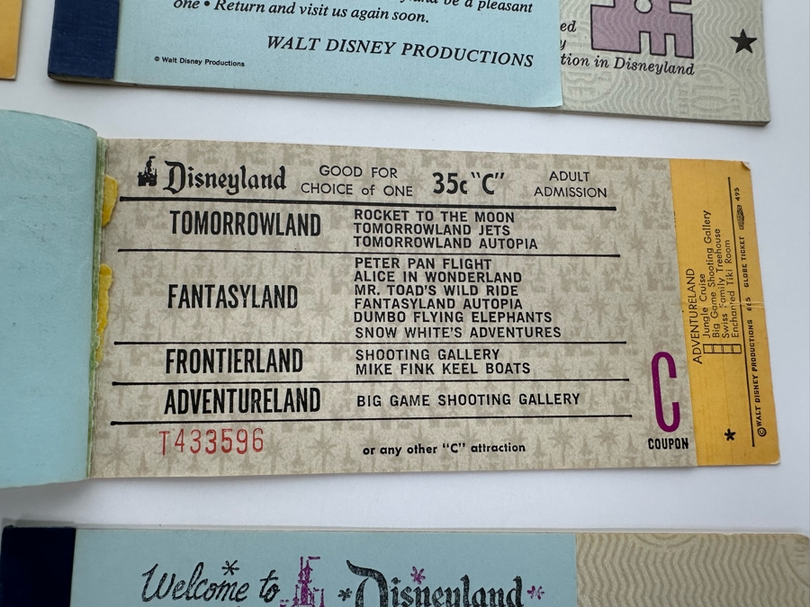 Eleven Partially Used Vintage Disneyland Tickets Books [Photo 23]