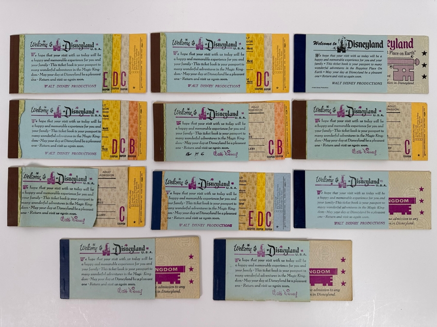 Eleven Partially Used Vintage Disneyland Tickets Books [Photo 2]