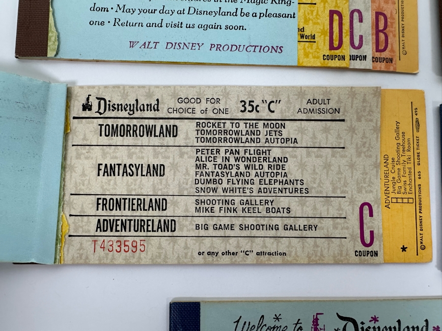 Eleven Partially Used Vintage Disneyland Tickets Books [Photo 16]