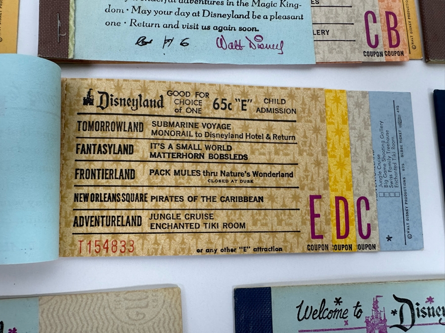Eleven Partially Used Vintage Disneyland Tickets Books [Photo 19]