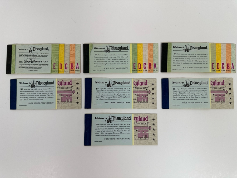 Seven Partially Used Vintage Disneyland Tickets Books [Photo 3]