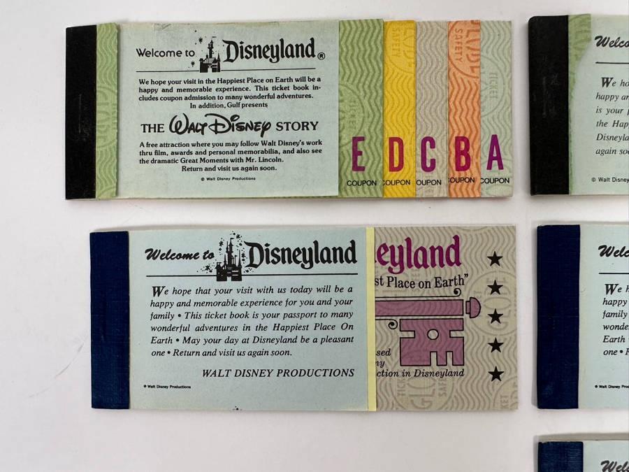 Seven Partially Used Vintage Disneyland Tickets Books [Photo 4]