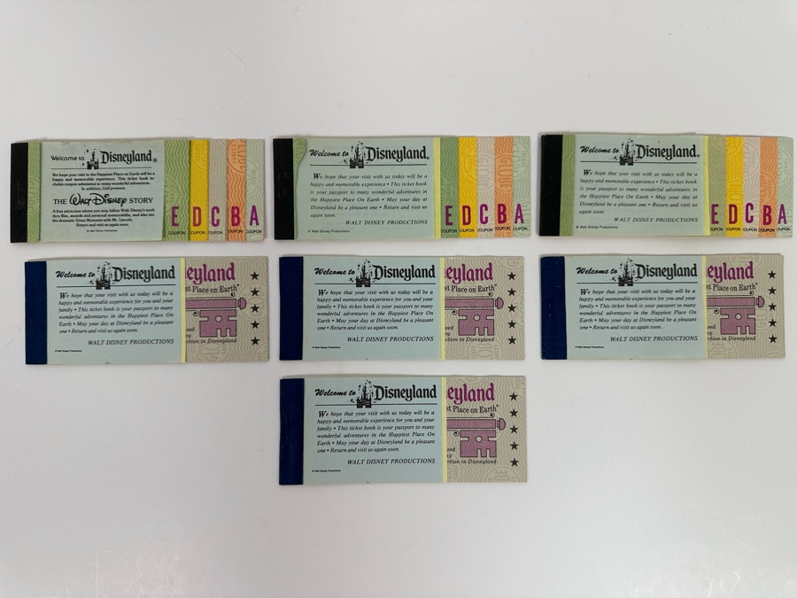 Seven Partially Used Vintage Disneyland Tickets Books [Photo 2]