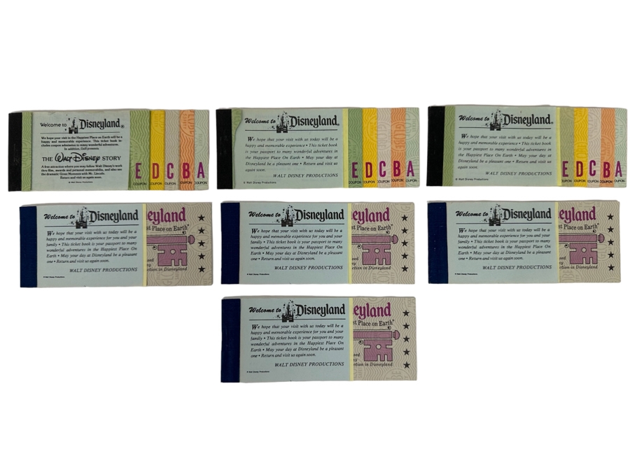 Seven Partially Used Vintage Disneyland Tickets Books [Photo 1]