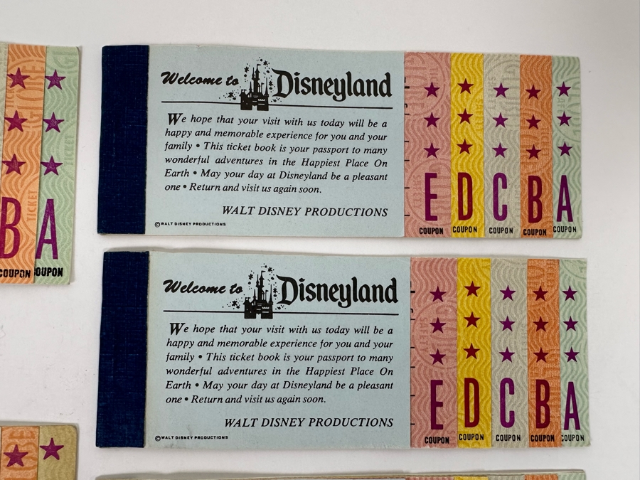 Five Unused Vintage Disneyland Tickets Books Courtesy Guest Admission Tickets [Photo 6]