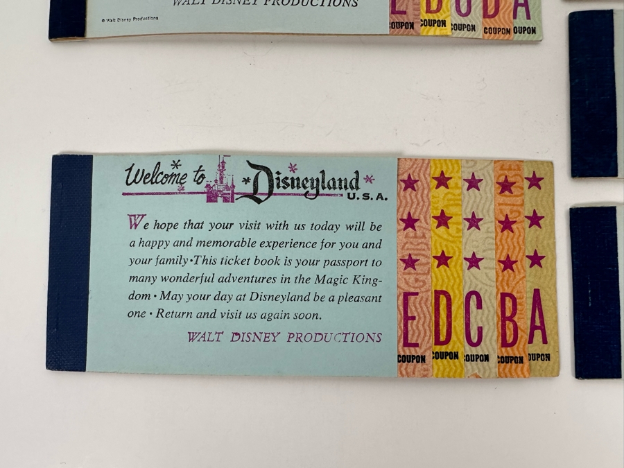 Five Unused Vintage Disneyland Tickets Books Courtesy Guest Admission Tickets [Photo 5]