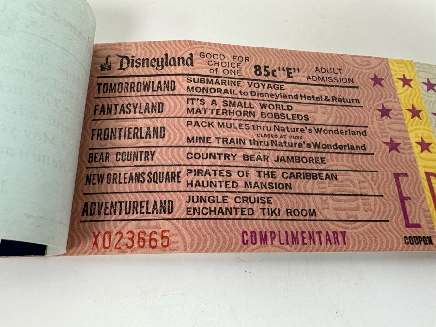 Five Unused Vintage Disneyland Tickets Books Courtesy Guest Admission Tickets [Photo 8]