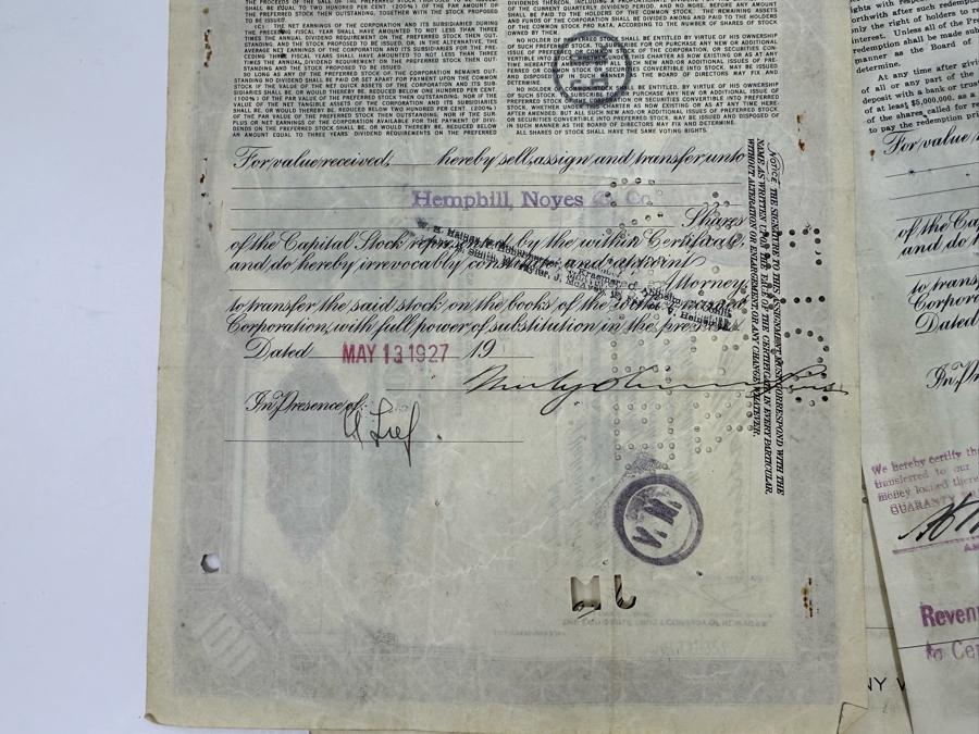 Four Vintage National Tea Co Stock Certificates [Photo 10]