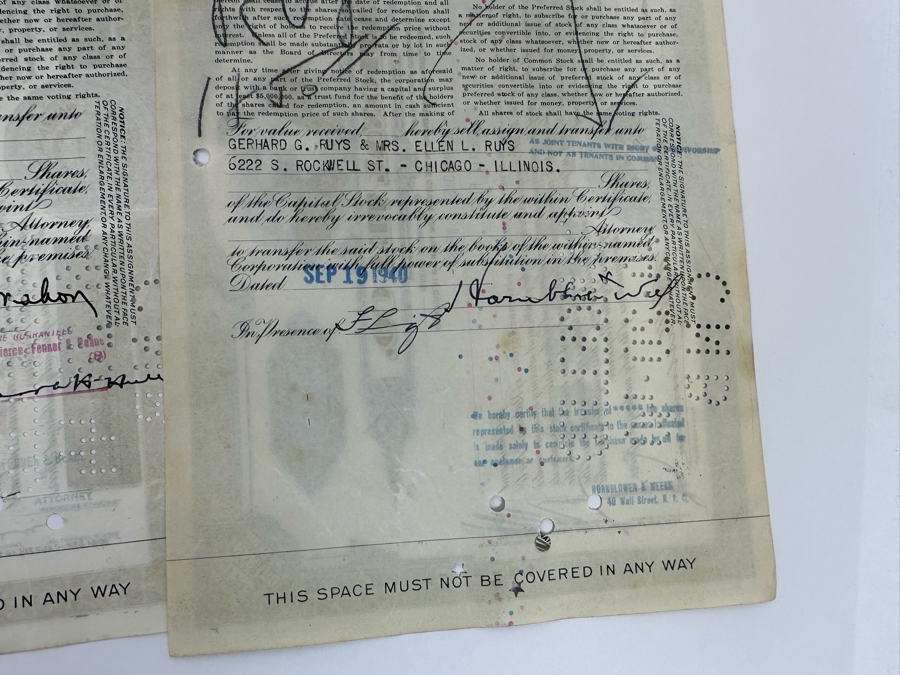 Four Vintage National Tea Co Stock Certificates [Photo 12]