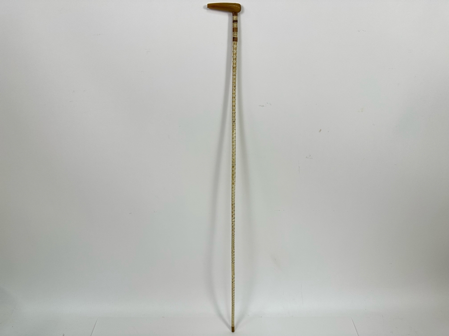 Antique Shark Vertebrae Horn Handle Cane 31.5L [Photo 4]