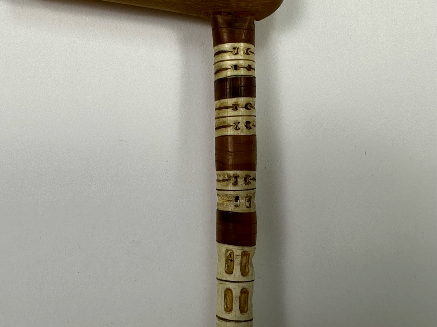 Antique Shark Vertebrae Horn Handle Cane 31.5L [Photo 6]