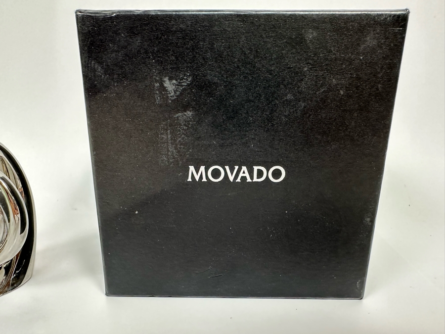 Movado Chrome Hanging Clock With Original Box 3.5H [Photo 8]