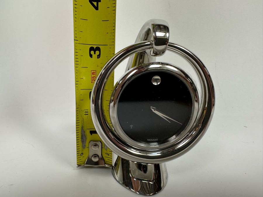Movado Chrome Hanging Clock With Original Box 3.5H [Photo 10]