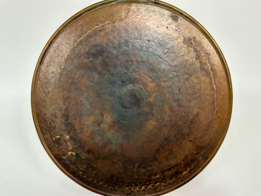 Vintage Hand Hammered Copper Skillet Pan With Long Handle 12R X 26L [Photo 7]