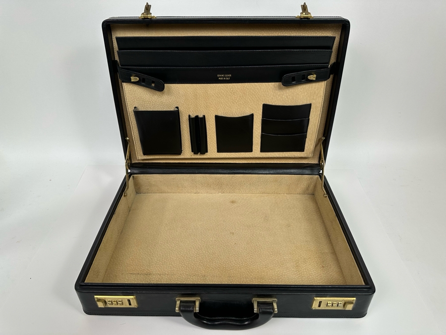 Leather Briefcase Made In Italy 18W X 13.5D X 4H [Photo 3]